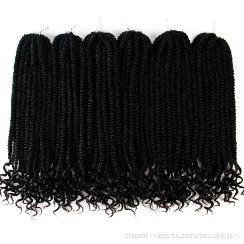 24 strands 16inches Twist Curly hair extension braids colored dreadlocks crochet braid hair Synthetic hair bulk passion tw
